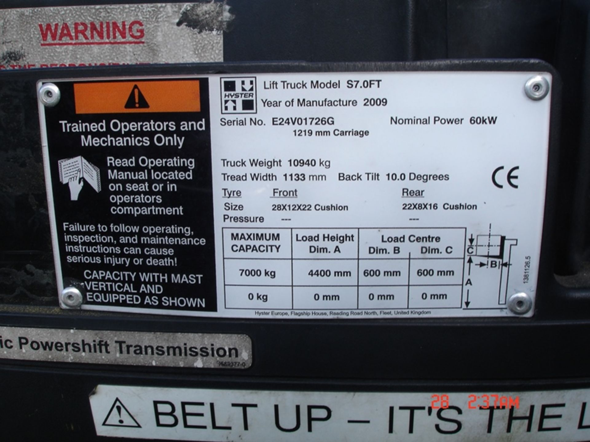 HYSTER COMPACT 7 TON FORKLIFT - Image 6 of 7