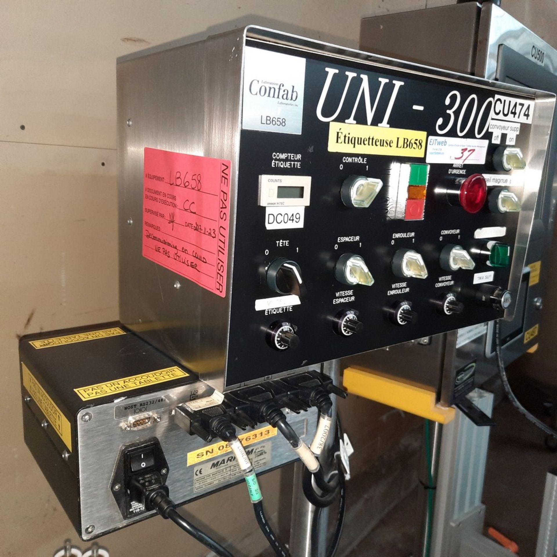 UNI-300 Labeler, 110V / 11A, 90 psi, 2014 - Image 7 of 15