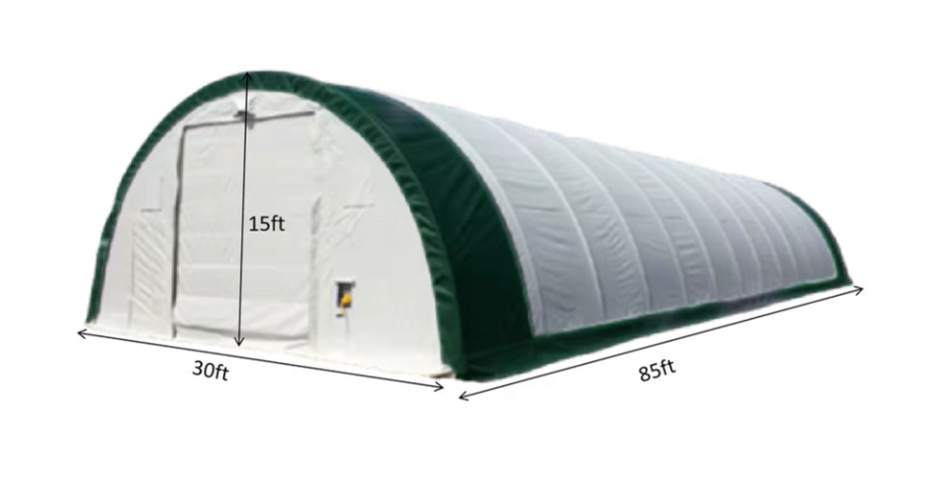 Gold Mountain Single Truss Storage Shelter W30'xL85'xH15' - 300g PE - Image 3 of 3