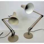 Two Anglepoise lamps, taupe