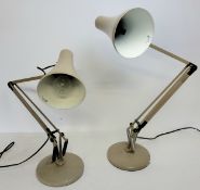 Two Anglepoise lamps, taupe