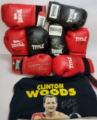 Eight Title and Lonsdale boxing gloves each signed by various boxers including Jamie McDonnell,