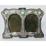 A small silver Art Nouveau double photograph frame, marked sterling