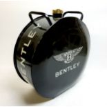 Automobilia & Advertisement - a reproduction Bentley black painted metal fuel can with brass cap,