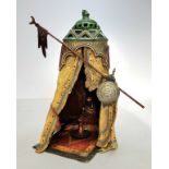 After Franz Xavier Bergman, an Austrian cold painted bronze of an Arabian tent, the gentleman