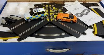 Scalextric Street Pursuit in 1/32nd scale including Police Range Rover, Lamborghini Gallardo with