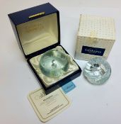 A Caithness glass paperweight 'Morning Dew', certificate & original presentation box; another '