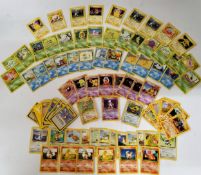 Basic Pokemon Cards - A holographic 'shiny' Mewtwo Basic Pokemon card, number 10/102; a