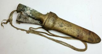 A C.E. Heinke & Co Ltd (London) divers knife with blade, brass handle, complete with