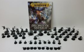 War Hammer - Disciples of Tzeentch - various unpainted models including an Ogroid Thaumaturge, a