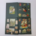 Two Early 20th century scrapbook albums, full of colourful illustrations c.1910