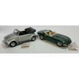 Franklin Mint - a 1967 VW Beetle Convertible, in the harder to find silver, black interior, black