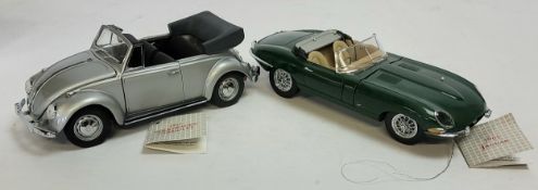 Franklin Mint - a 1967 VW Beetle Convertible, in the harder to find silver, black interior, black