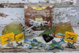 Dinky Aircraft 722 Hawker Harrier - camouflage blue, green, "RAF" roundels - Near Mint in a poor