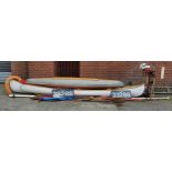 Boating Interest - a large fourteen foot Canadian type canoe, another kit made canvas canoe;