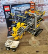 A Lego Technic 42055 Bucket Wheel Excavator & dump truck, built, instructions, original box - please