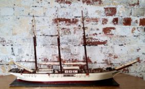 A well executed scratch built model of a three masted Clipper, full rigging, varnished deck, good