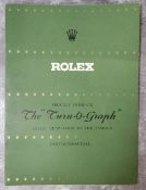 Rolex - a scarce Rolex 4 page leaflet titled 'Rolex proudly presents The "Turn-O-Graph" Latest