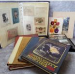 Postcards & Ephemera - a collection of Victorian and Edwardian greetings and christmas cards in a