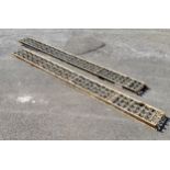 Militaria- a substantial pair of military issue cargo loading conveyor rollers, mounted with