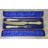 Sheffield silverplate- A. Beardshaw & Co. Carving set in original fitted presentation box,