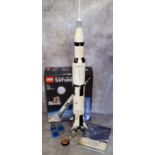 A Lego Ideas 1969 Apollo Saturn V, built, instructions, original box - please note not checked if