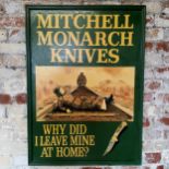 Advertisement- A Mitchell Monarch Knives (Sheffield) advertising trade board, hand painted