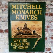 Advertisement- A Mitchell Monarch Knives (Sheffield) advertising trade board, hand painted