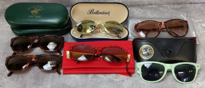 Various sunglasses including a pair of Ray Ban Wayfarer 7777, light green; Christian Dior; Paloma