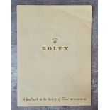 Rolex - a scarce Rolex & Tudor time piece guide, 36 pages including textured cover with embossed