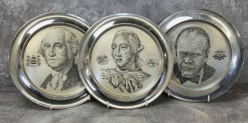 Two Toye Kenning and Spencer Limited Edition plates celebrating Queen Elizabeth II's visit to USA