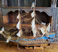 A scratch built model of an early 17th century Swedish galleon, plaque inscribed WASA 1628, 70cm