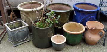 Various garden plant pots
