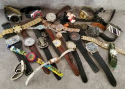 Various lady's and gentleman's wrist watches including Lorus, Police, Star Wars, Disney etc.
