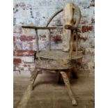 Garden Statutory - an unusual folk art child's chair constructed out of a silver birch tree trunk