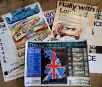 Jim Porter rally memorabilia - various Lombard RAC Rally posters including yrs. 1976, 80, 81 & 82; a