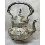 Scottish Interest - An Old Sheffield plate tea kettle, 'Presented by Colonel Carrick Buchanan to