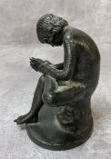 A 19th century Italian Grand Tour patinated bronze ' Boy Pulling a Thorn from His Foot ',after