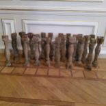 26 turned 19th century country house turned balusters, heavily distressed and weathered. Formally on