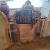 Ornate gilt framed mirror, 136cm x 77cm