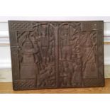 Tribal Art - an early 20th century carved hardwood panel, possibly Ethiopian