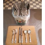 Large quantity of Hiram Wild (Sheffield) silver plated cutlery, approx. quantity are; 12 soup spoon,
