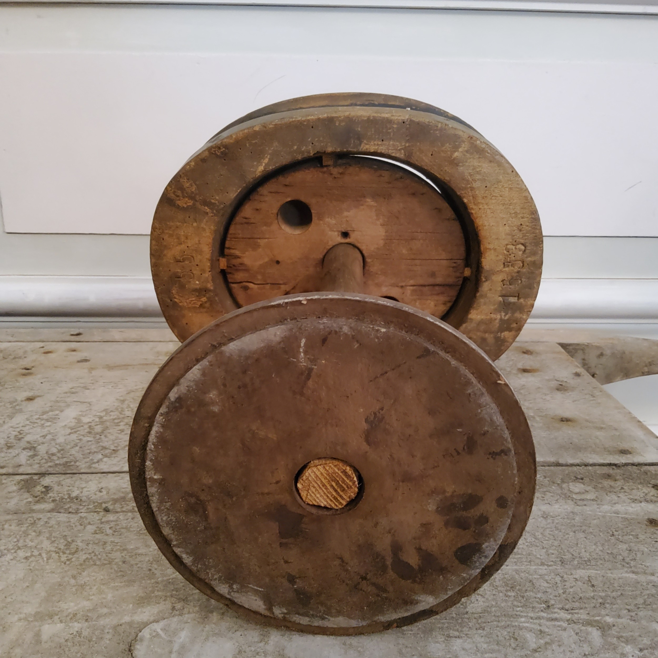 A 19th century French milliners fruit wood bowler hat block on stand - Image 2 of 4