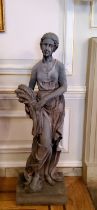 Garden Statuary - A life-size statue of Demeter the goddess of harvest, the substantial lead