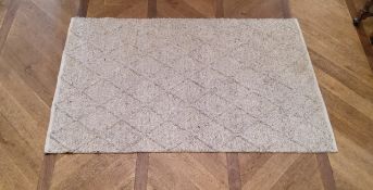 A modern John Lewis handmade rug, subtle grey tones 46cm w x 71cm l