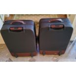 Pair of Mulberry leather suitcases model 031694C, 50cm wide x 26 cm deep x 75 cm long, AF