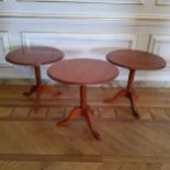 A set of three pub / bistro tables Dimensions : 68cm dia x 67cm high