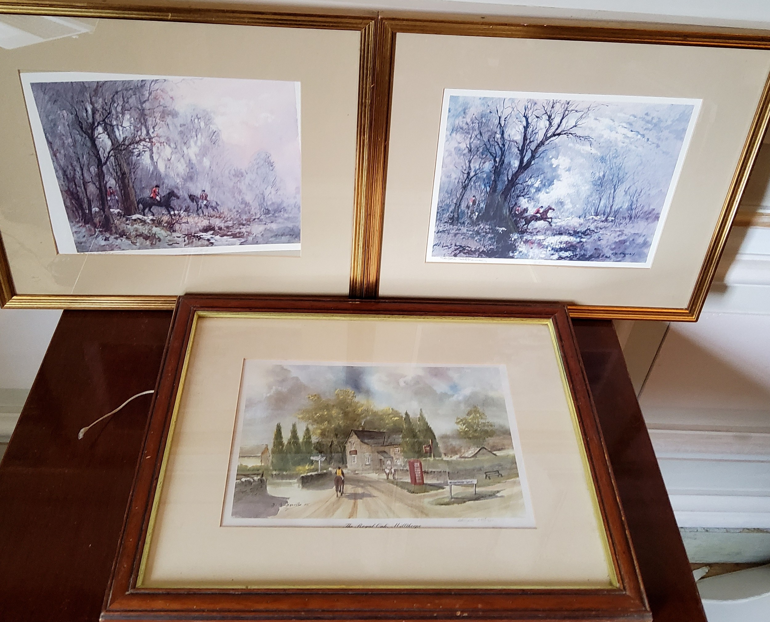 Pictures & prints including by and after RL Howey Huntsmen & Hounds, limited edition print signed in