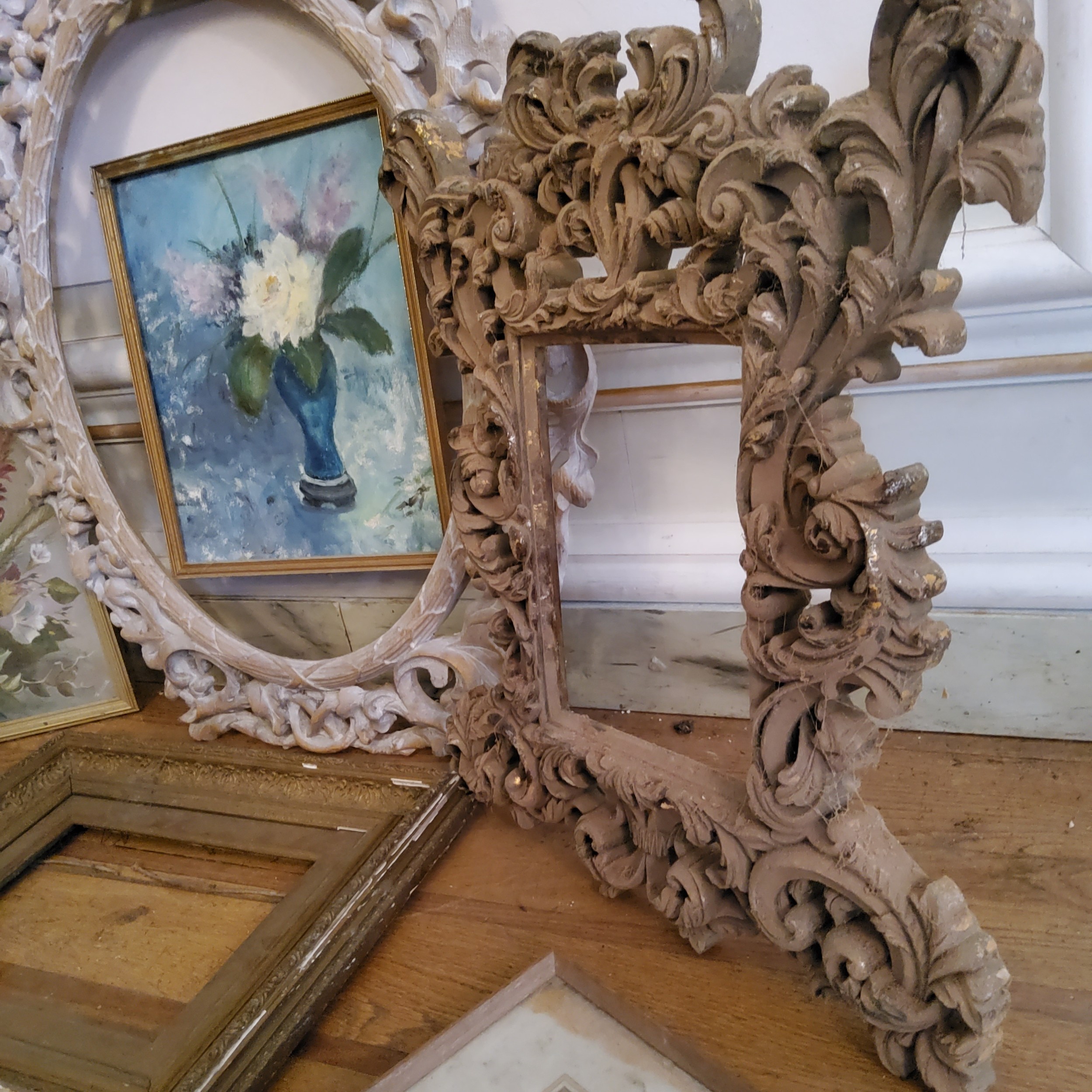 Attic Finds - original still life observational bouquet paintings; an ornate picture frame; 19th - Image 2 of 4