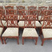 Twentytwo Chinese Chippendale Revival 'web' back function chairs